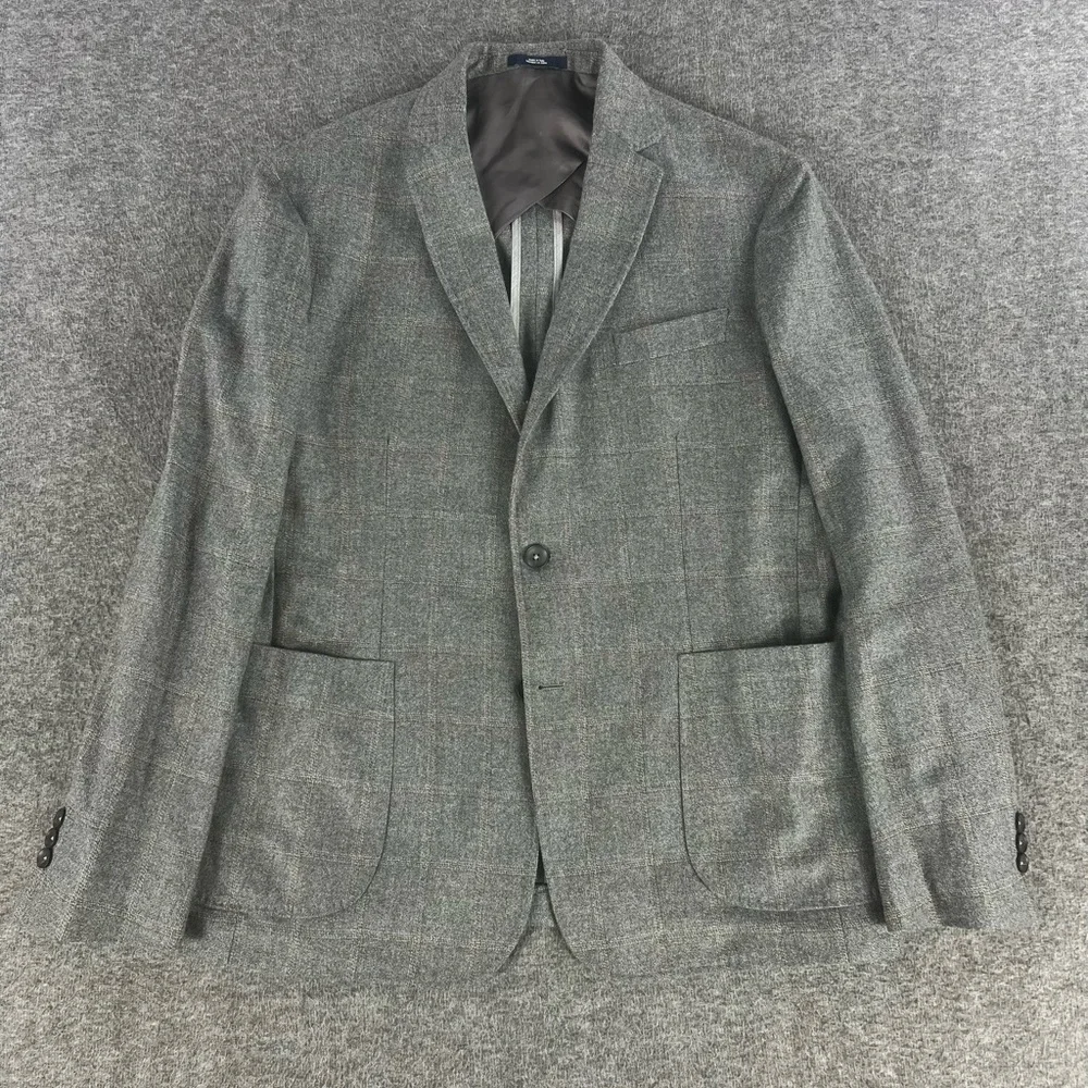 Lanificio di Pray 1901 Wool Sport Coat 44R Gray Check Unstructured Blazer